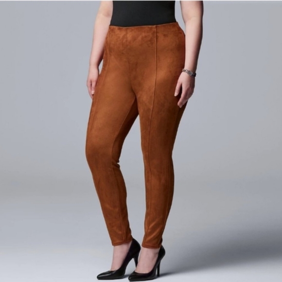 🍂 COGNAC SUEDE LEGGINGS - Picture 2 of 4